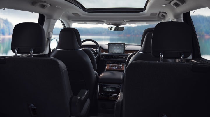 The interior of a 2024 Lincoln Aviator® SUV from behind the second row | Pinnacle Lincoln in Nicholasville KY