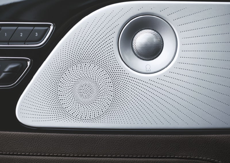 Two speakers of the available audio system are shown in a 2024 Lincoln Aviator® SUV | Pinnacle Lincoln in Nicholasville KY