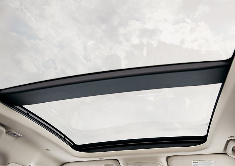 The available panoramic Vista Roof® is shown from inside a 2024 Lincoln Corsair® SUV. | Pinnacle Lincoln in Nicholasville KY