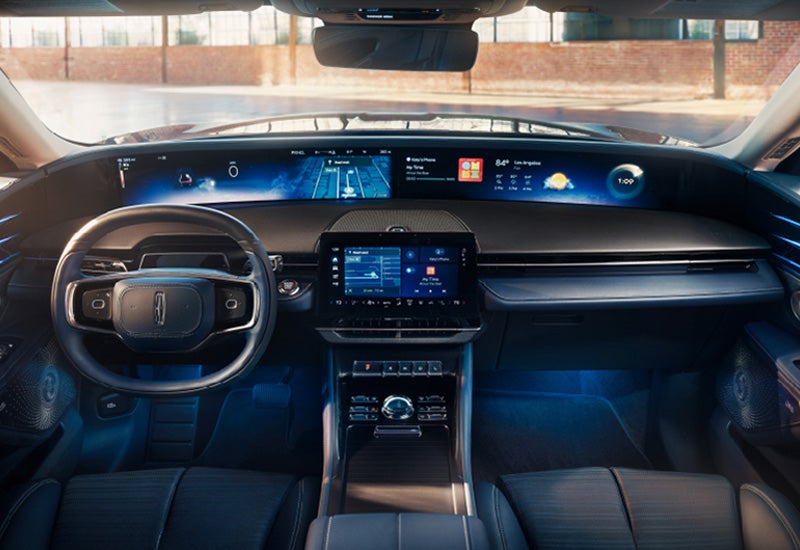 A large panoramic display is shown on the dashboard of a 2024 Lincoln Nautilus® SUV | Pinnacle Lincoln in Nicholasville KY